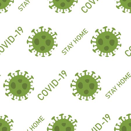 Seamless pattern of 2019-nCoV COVID-19 virusのイラスト素材