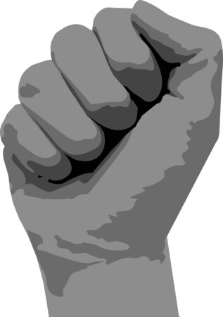Icon of fist raised up. Vector illustration.のイラスト素材