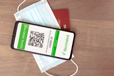 Digital Green Pass conceptの写真素材