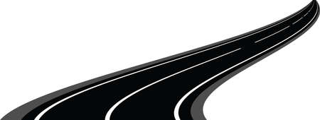 Silhouette of a curved roadのイラスト素材