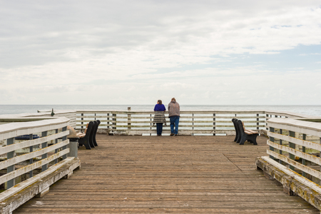 People at San Simeon Pier, California, USAのeditorial素材