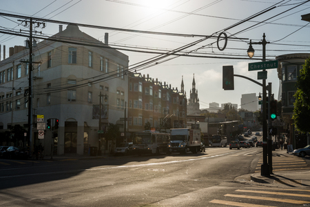 SAN FRANCISCO, CALIFORNIA, USA - OCTOBER 12, 2018: Views of a typical street in San Francisco, California, USAのeditorial素材