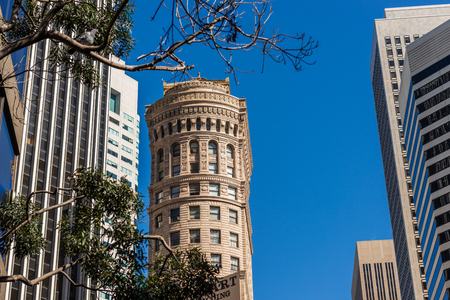 Detail of the buildings in the financial district of San Francisco, California, USAのeditorial素材