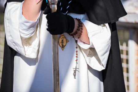 The Dominican Brotherhood of the Holy Christ of the Victory, Our Lady of the Rosary in Her Sorrowful Mysteriesのeditorial素材
