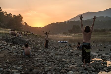 Lost Theory psytransce music festival held in Riomalo de Abajoのeditorial素材