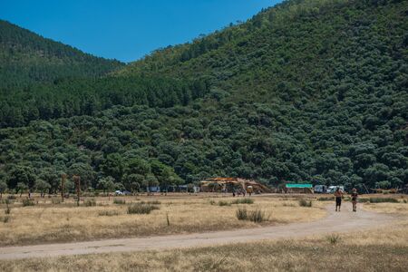 Views of the natural enviroment where the Lost Theory psytransce music festival is held, near Riomalo de Abajoのeditorial素材