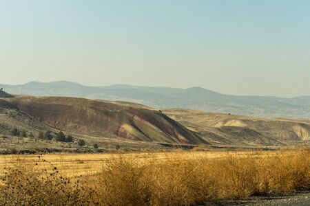 Views at the entrance to Painted Hill in Wheeler Countyの写真素材