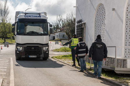 Portugal and Spain shut their border because of the risk of COVID-19のeditorial素材