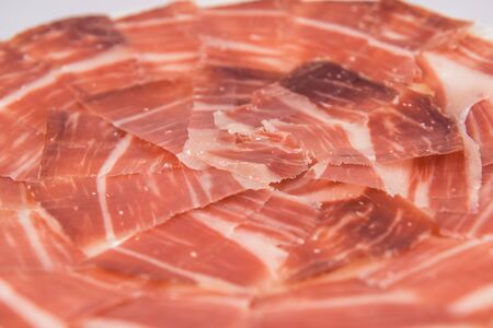 Plate of Iberian ham from Extremadura.の写真素材