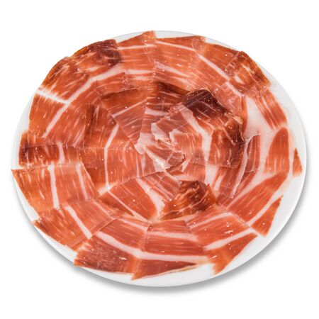 Plate of Iberian ham from Extremadura.の写真素材