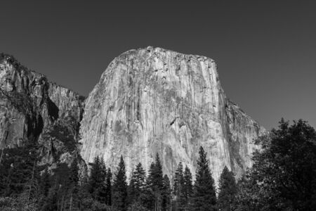 View of El Capitan from Southside Drive in Yosemite National Park, California, USAの写真素材