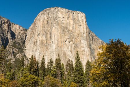 View of El Capitan from Southside Drive in Yosemite National Park, California, USAの写真素材