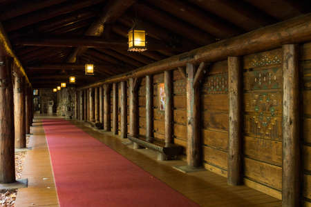 Entrance to The Ahwahnee Hotel in Yosemite National Parkのeditorial素材