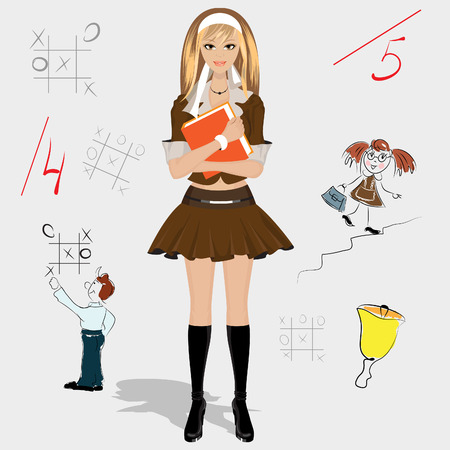 school girl in formatのイラスト素材