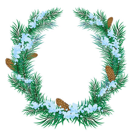 The Christmas wreath of fir twigsのイラスト素材