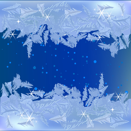 Frozen frost on the windowのイラスト素材