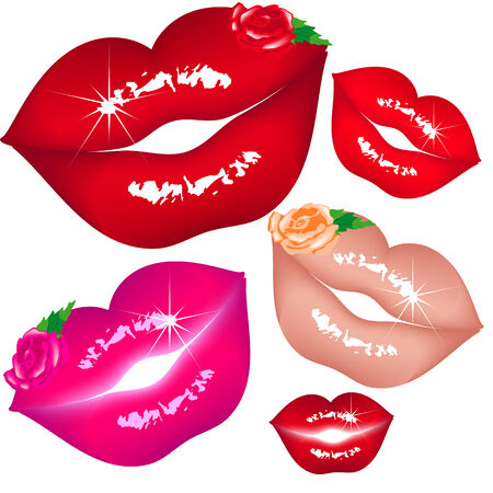 Set women lipsのイラスト素材