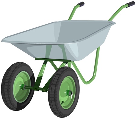 Metal wheelbarrow isolated  Illustrationのイラスト素材