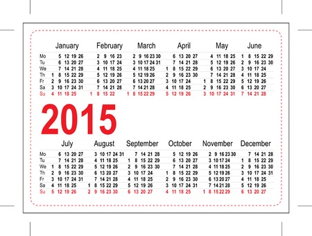 Template pocket calendar 2015. Illustration in vector formatのイラスト素材