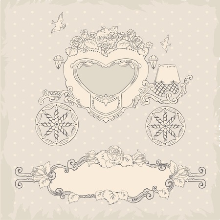 Coach. Template Wedding Invitation. Illustration in vector formatのイラスト素材