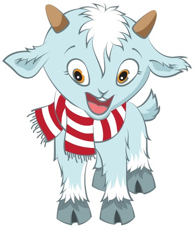 Christmas goat symbol 2015. Vector cartoon illustrationのイラスト素材
