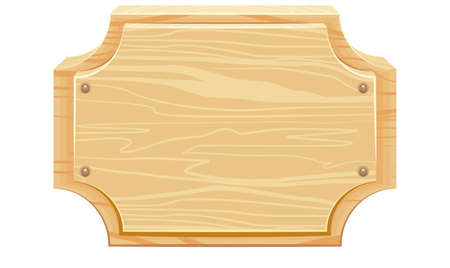 Wooden signboard with rounded corners. Isolated illustration in vector formatのイラスト素材