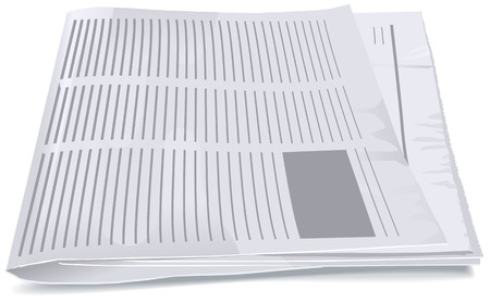 Folded newspaper tabloid. Isolated illustration in vector formatのイラスト素材