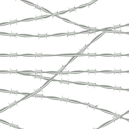 Barbed wire. Seamless background barbed wire. Illustration in formatのイラスト素材