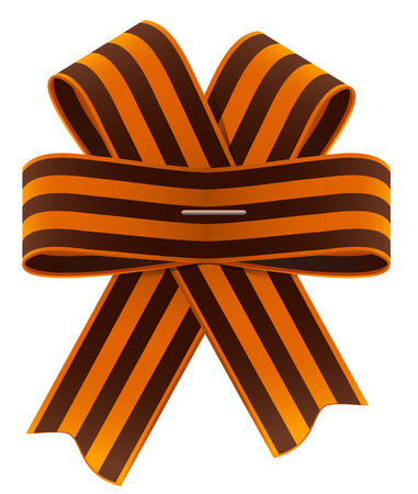 St. George ribbon bow. Symbol of Russian Victory Day. Isolated on white illustrationのイラスト素材