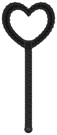 Black leather long spank Paddle of heart shape. Isolated on white vector illustrationのイラスト素材