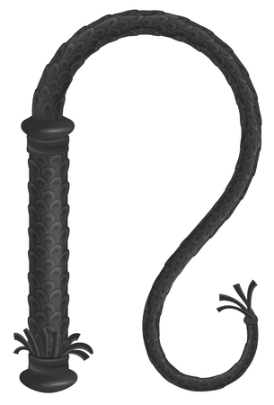Black whip sex toy. Isolated on white vector illustrationのイラスト素材