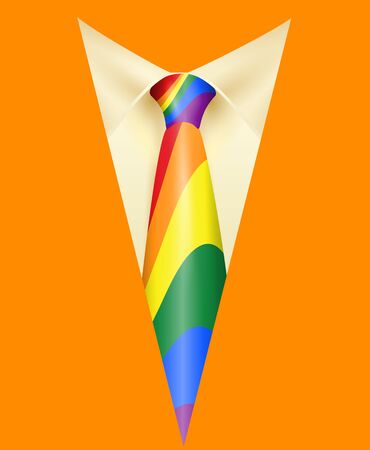 Rainbow tie and orange suit symbol LGBT. Vector illustrationのイラスト素材