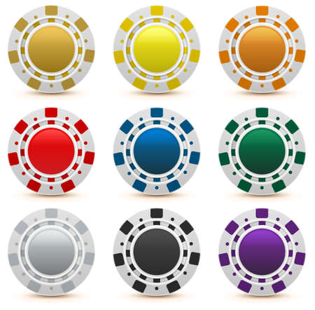 Set gambling casino chips isolated. Vector realistic illustrationのイラスト素材