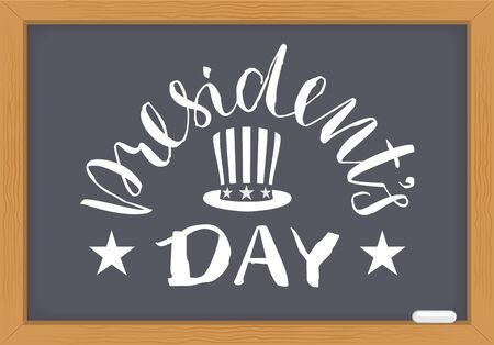 Presidents Day white text on chalkboard illustration.のイラスト素材