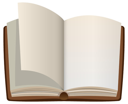 Open cartoon book with empty blank pages. Vector illustrationのイラスト素材