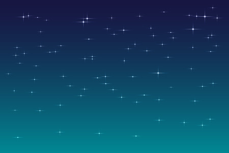Blue dark night sky with stars background. Vector illustrationのイラスト素材