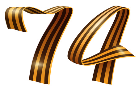 74 anniversary of Victory Day Russia St. George ribbon symbol. Isolated on white vector illustrationのイラスト素材