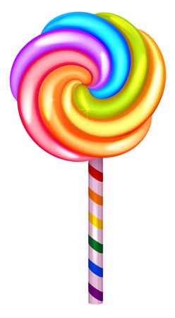 Isolated rainbow lollipop symbol lgbt. Sweet dessert symbol holiday. Vector cartoon illustrationのイラスト素材
