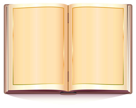 Open book with empty blank sheet page vector isolated. Illustration on whiteのイラスト素材