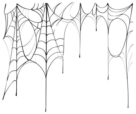Spider network cobweb symbol holiday Halloween. Black cobweb on white background. Vector illustration isolatedのイラスト素材