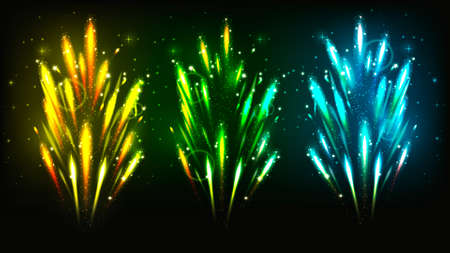 upward fireworksのイラスト素材