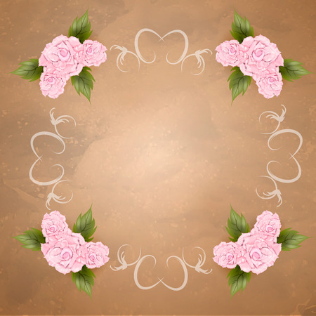 Vintage background with roses.のイラスト素材