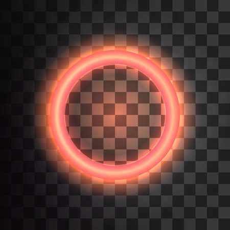 Red neon ring on a transparent backgroundのイラスト素材