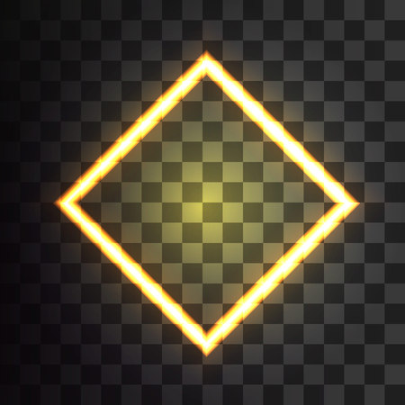 neon banner rhombus on a transparent backgroundのイラスト素材