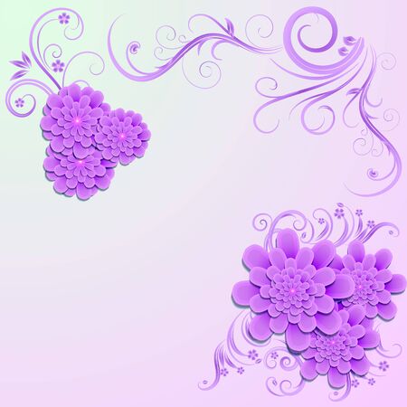 Background with elements of floral designのイラスト素材
