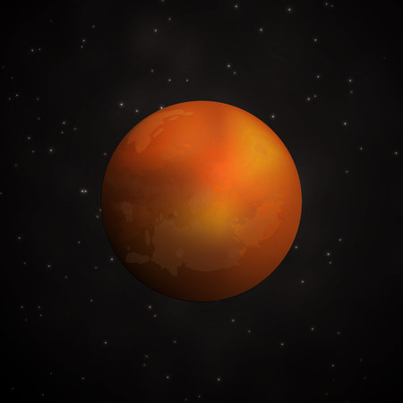 Planet Mars in space. Vector