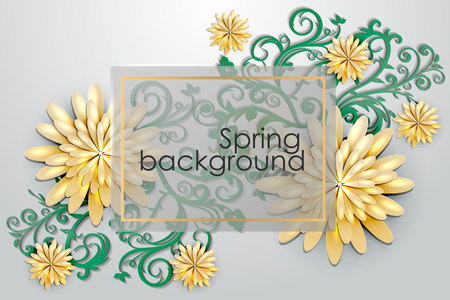 Abstract spring background with flowers vector illustration.のイラスト素材
