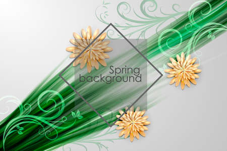 Abstract spring background with flowers vector illustration.のイラスト素材