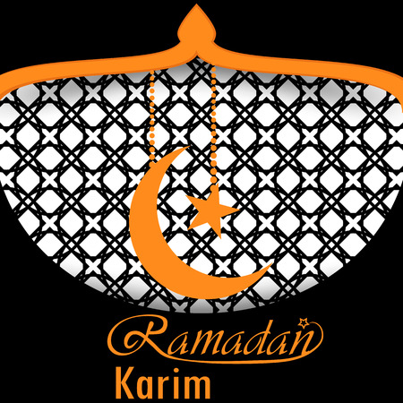 Ramadan greeting card design with moon ans star illustration.のイラスト素材