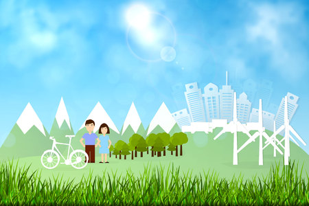 eco city concept vector illustrationのイラスト素材